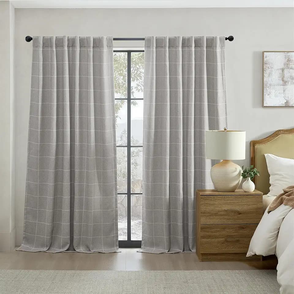 Threadmade Sawyer Window Panel, Gray - 52" W x 95" L
