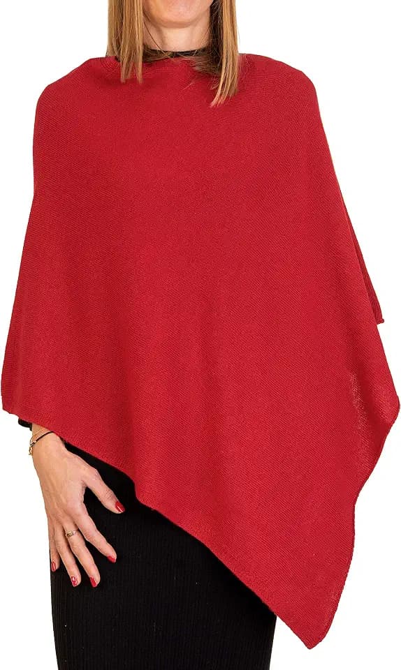 Poncho aus Kaschmir Mischung für Damen, hergestellt in Italien