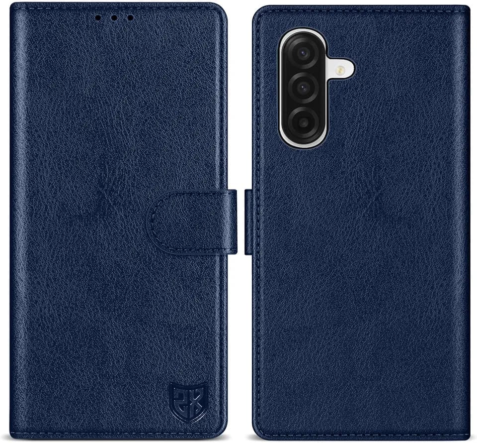 ZZXX for Samsung Galaxy A17 Wallet Case Magnetic Closure 6.7 inch,Blue