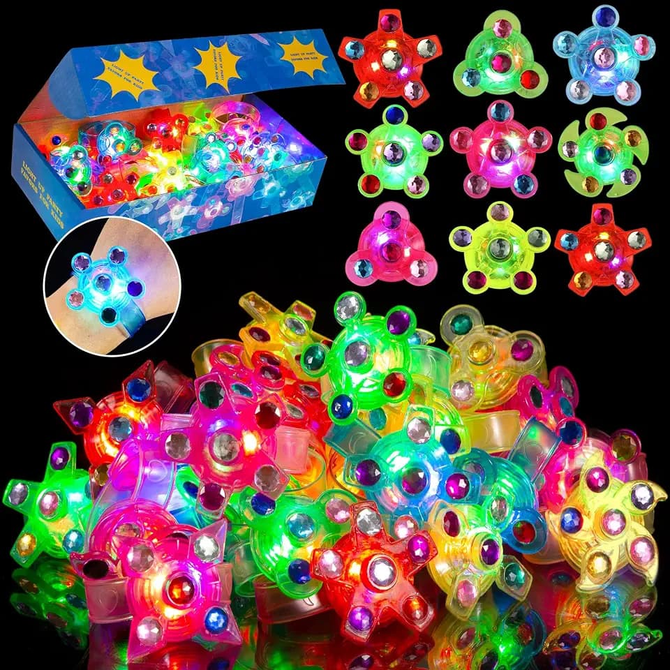 SCIONE 24 PCs LED Leuchtspielzeug Partyartikel Blinkleucht Fidget Armbänder für Mitgebsel kindergeburtstag LED Flash Light Armband für Weihnachten