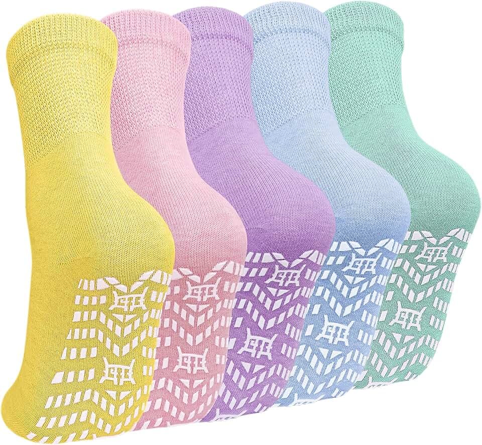 CaiDieNu Non Slip Socks for Women: Non Skid Grip Socks for Elderly Hospital