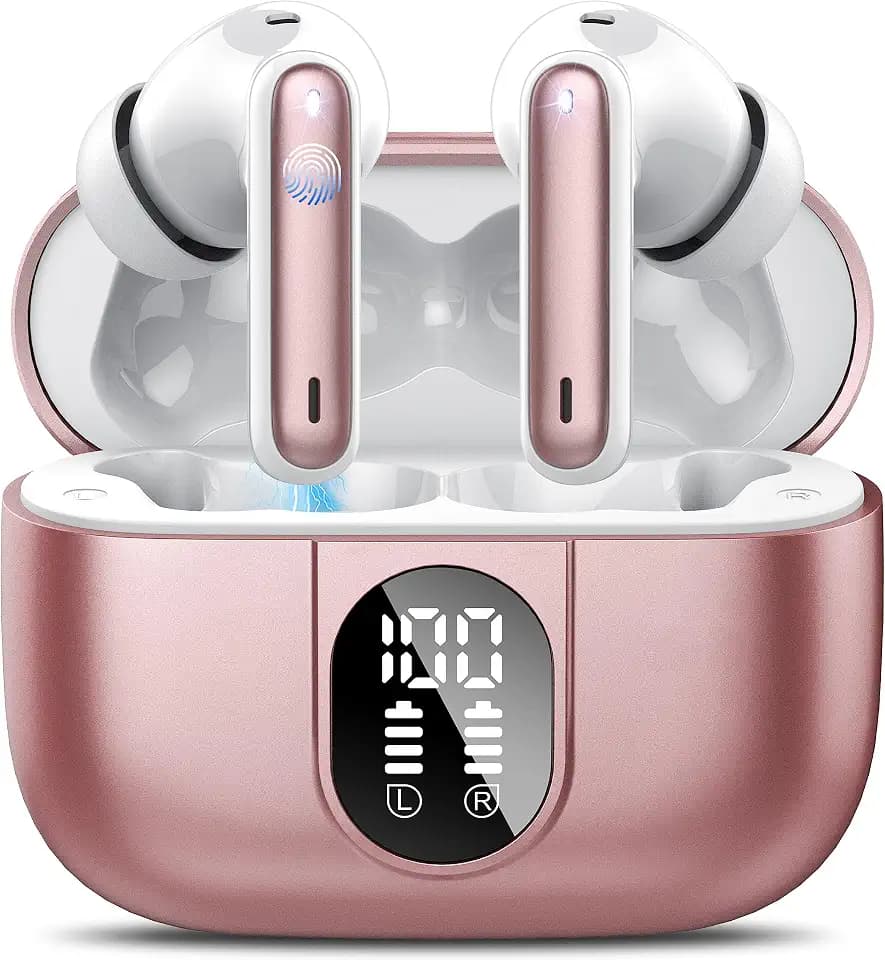 Csasan Ai Translation Earbuds Real Time,3-in-1 Buletooth 5.3 Translator Earbuds with 6 Translation Modes/164 Languages,No Subscription Required Translatior Headphones, Rose