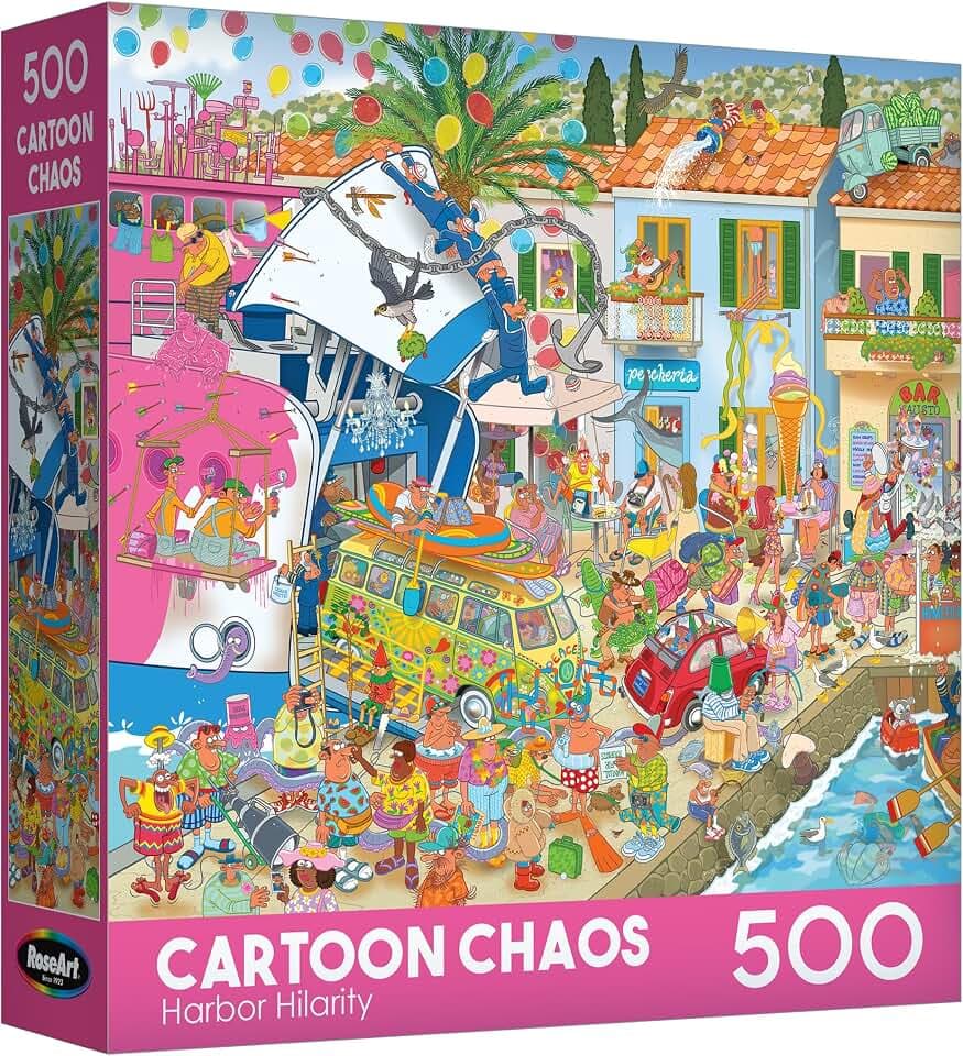 RoseArt - Cartoon Chaos - Harbor Hilarity - 500 Piece Jigsaw Puzzle for Adults