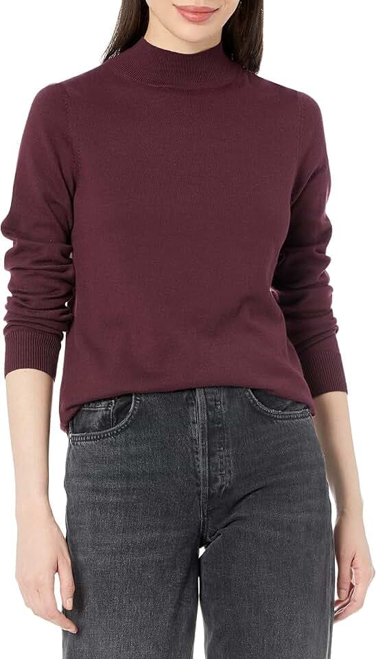 Amazon Essentials Damen Leichter Pullover mit Stehkragen (in Übergröße erhältlich)