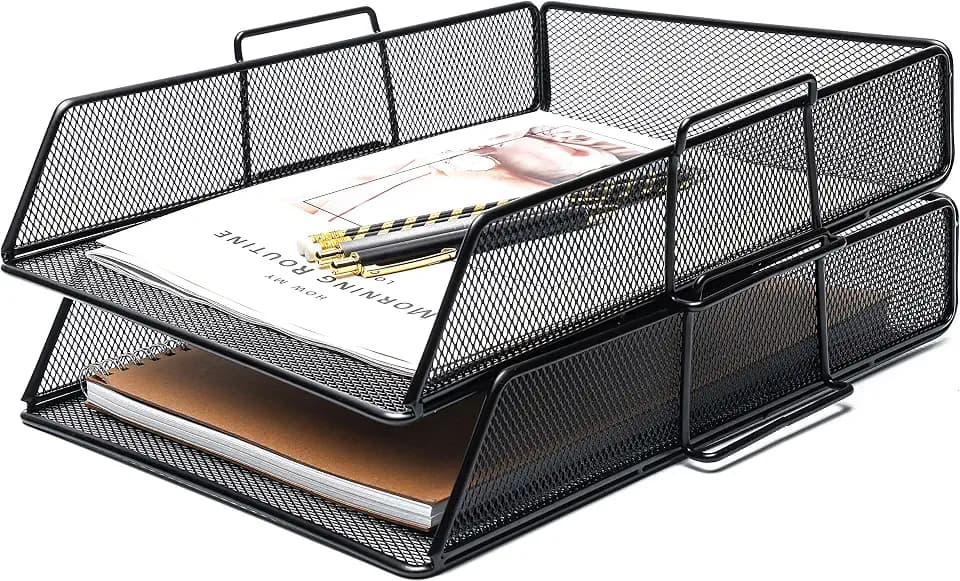 EXERZ Briefablagen 2tlg/ Papiersortierer/Schreibtisch multifunktionaler Organiser/Dateihalter für Büro, Schule, Studie, 2-In-1-Schublade, Raumwunder