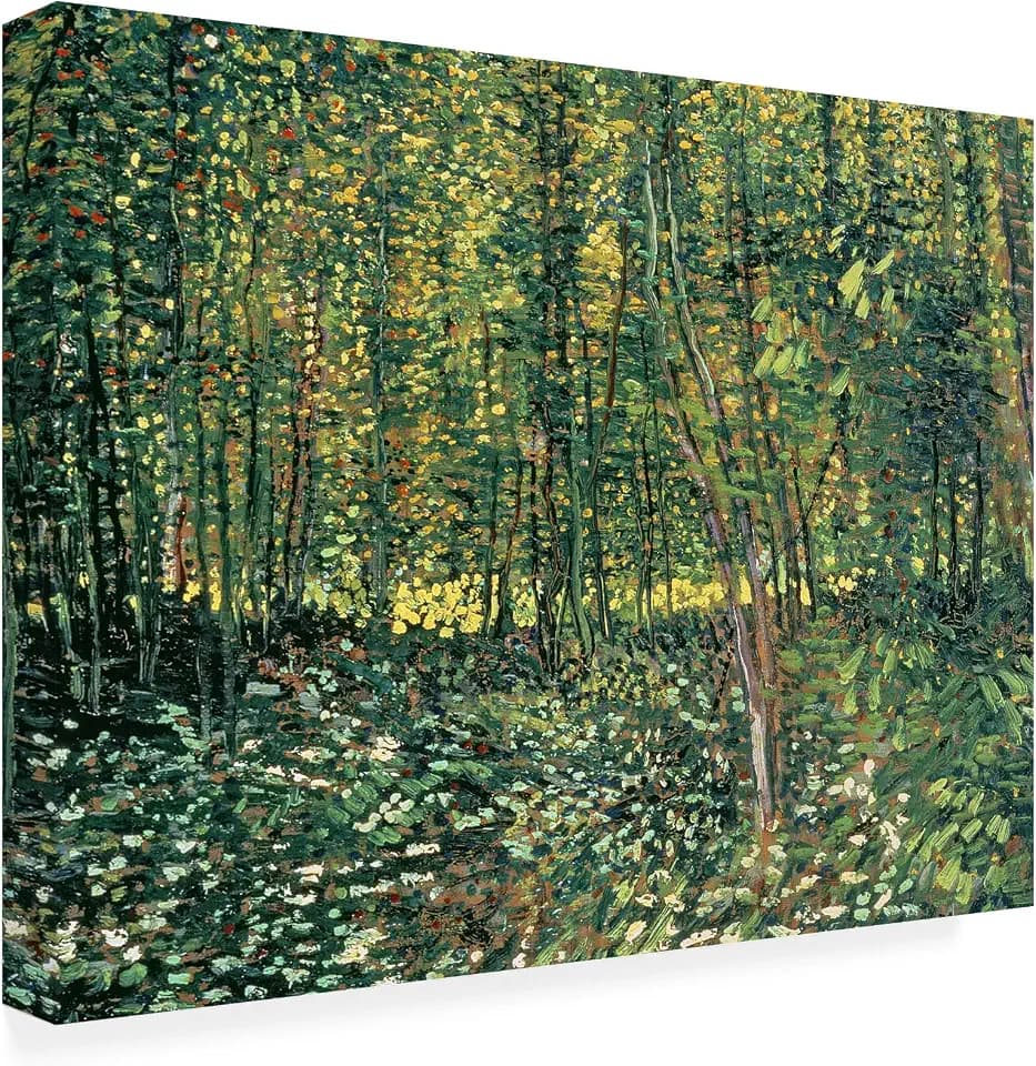 Wrapped Canvas Wall Art - Vincent Van Gogh 'Trees And Undergrowth, 1887' Wall Art for Living Room, Bedroom, or Office Décor - 26x32