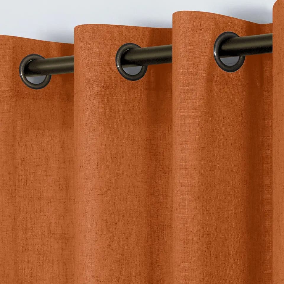KOUFALL Mid Century Modern Curtains for Living Room,Colorful Boho MCM Sheer Funky Curtains for Bedroom,Burnt Orange,108 Inches Long