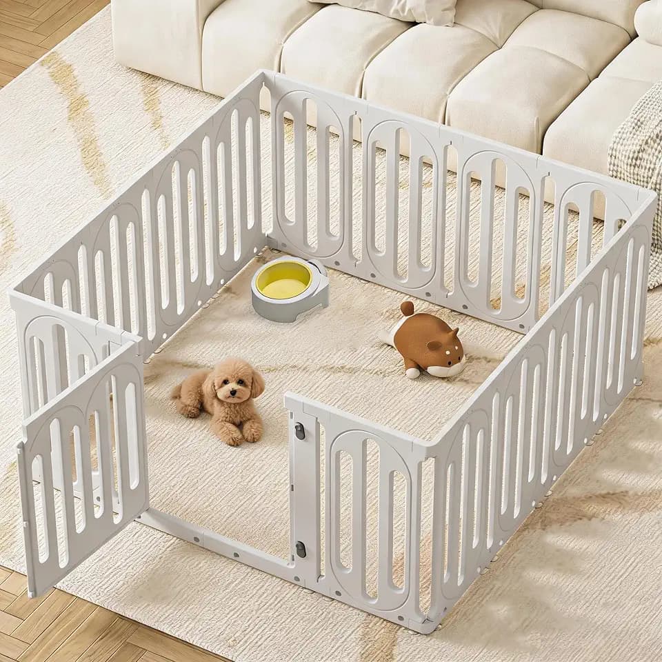 Dog Playpen Indoor for Puppies & Small Dogs, 24 Inch 15 Panel