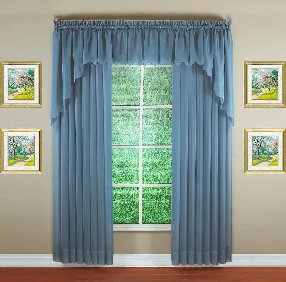 Today's Curtain Emelia Original Voile Panel 84", Wedge Blue, 60"W x 84"L