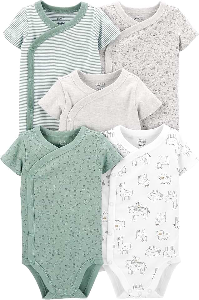 Simple Joys by Carter's Unisex Baby 5-pack Side Snap Short-sleeve Bodysuit