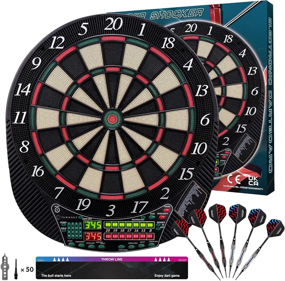 Turnart Electronic Dart Board for 16 Players LED Display