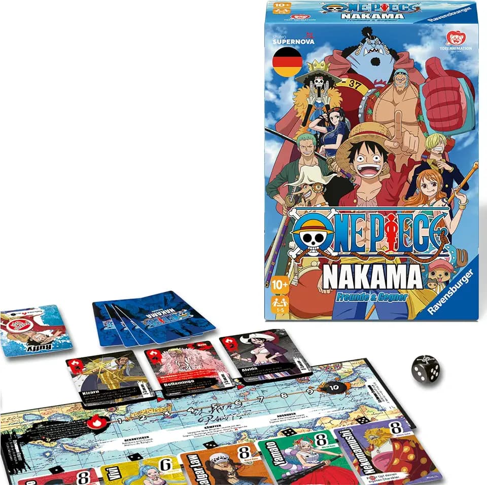 Ravensburger 24869 - One Piece Nakama - EIN kooperatives Brettspiel und Kartenspiel für 1-5 Anime-Fans ab 10 Jahren, in der Welt von One Piece, deutsche Version