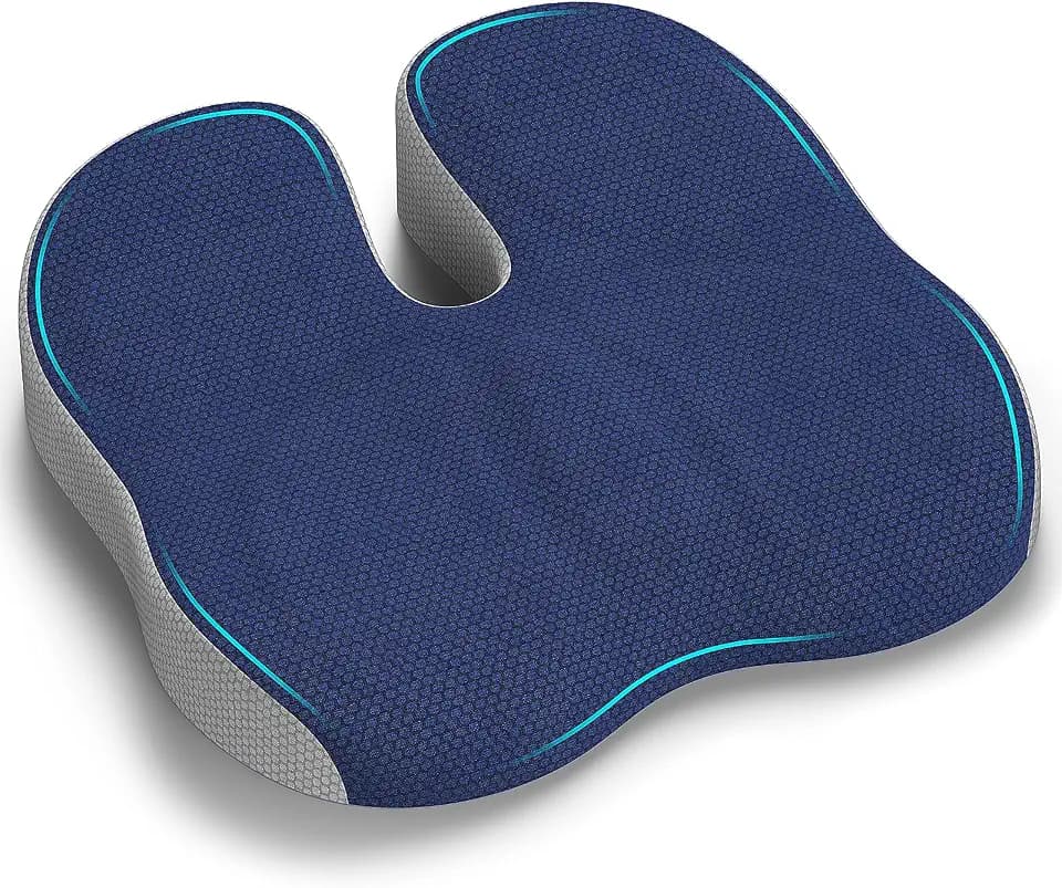 Orthopädisches Sitzkissen, Steissbeinkissen Entlastung, Ergonomisches Sitzkissens Bürostuhl, Komfortabel Sitzkissen Stuhl, Stress Abbauen Stuhlkissen Sitzpolster für Büro Auto (Marineblau)