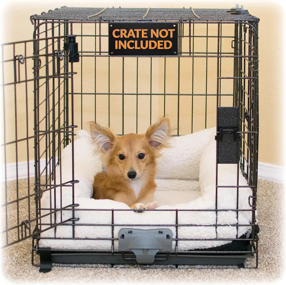 K&H Pet Products Ultra Plush Deluxe Bolster Dog Crate Pad, Dog Bed for Small Crates, Kennels, and Cages, Soft Indoor Portable Machine Washable Pet Mat - Fleece Small