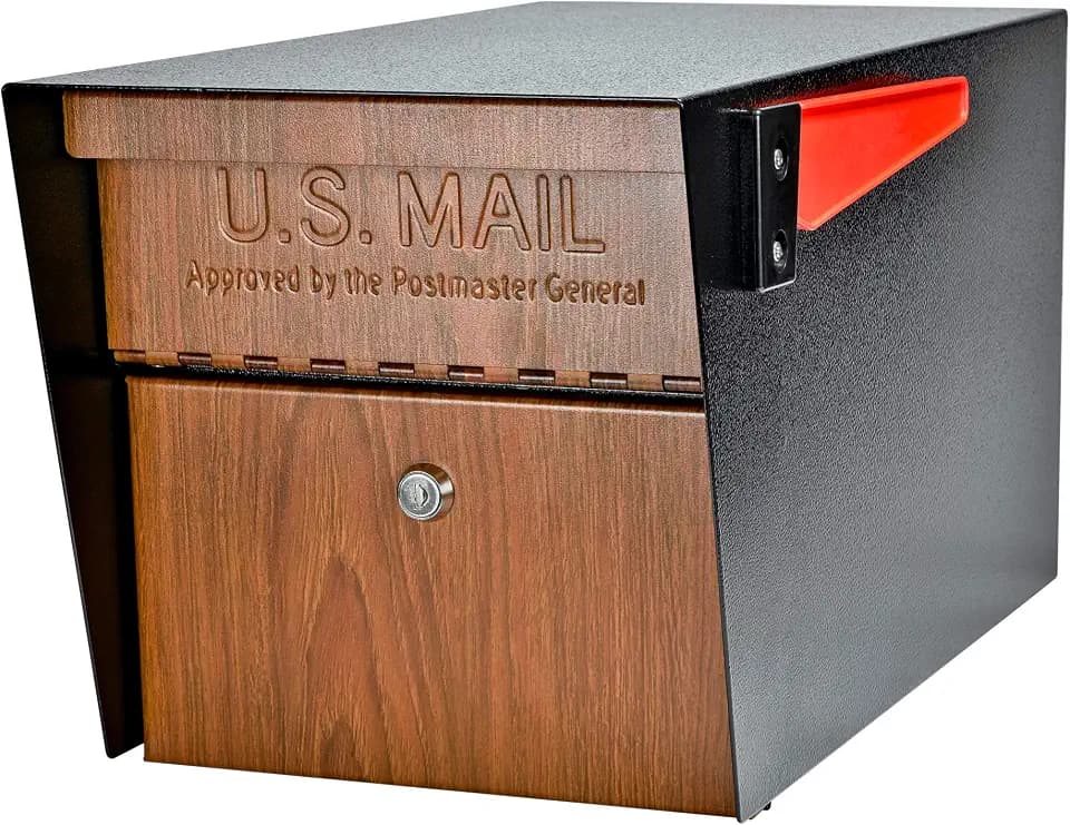 Mail Boss Mail Manager Modern Locking Post Mount Mailbox, USPS Approved