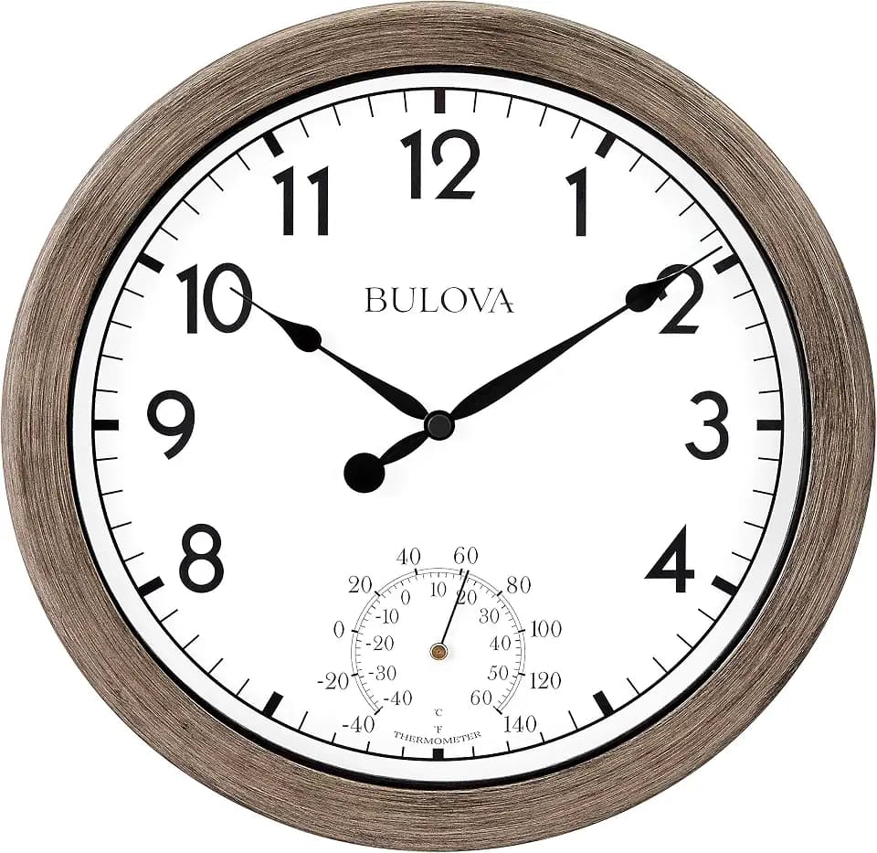Bulova Patio Time Wanduhr, Rattan-Finish