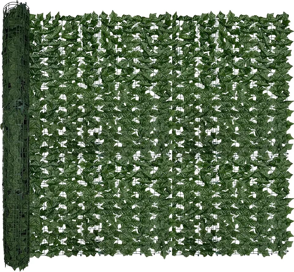 72"x128" (64 Sqft), Artificial Ivy Vine Privacy Fence Screen Roll