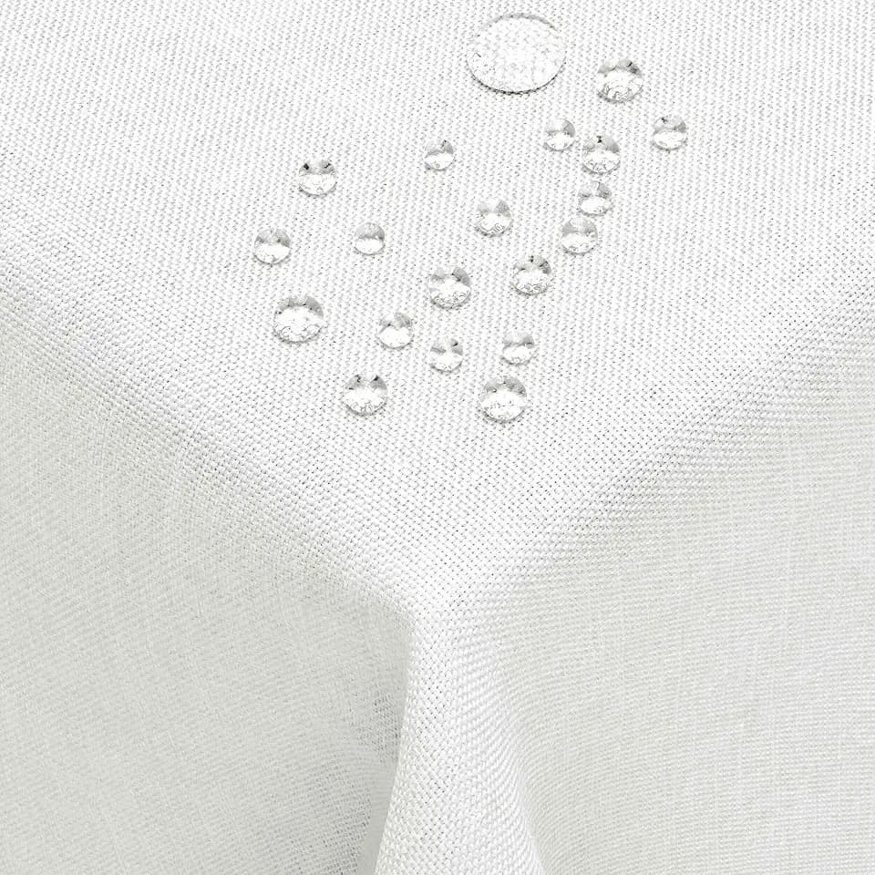 DecoHomeTextil Leinen Optik Tischdecke Eckig 110 x 110 cm Weiß