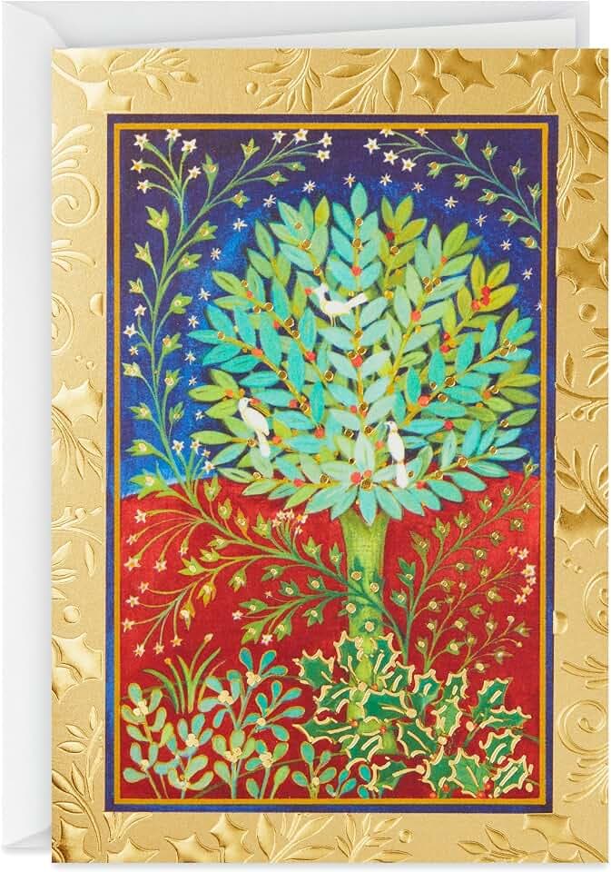 Hallmark UNICEF Weihnachtskarten, friedlicher Stechpalmenbaum (20 Karten und 21 Umschläge) (1XPX2032)