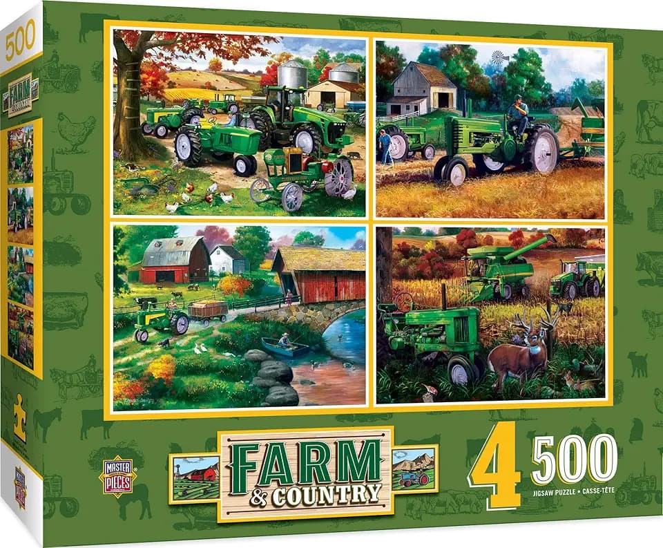 MasterPieces 2000 Piece Jigsaw Puzzle for Adults, Family, Or Youth - Farm Country 4-Pack - 14"x19"
