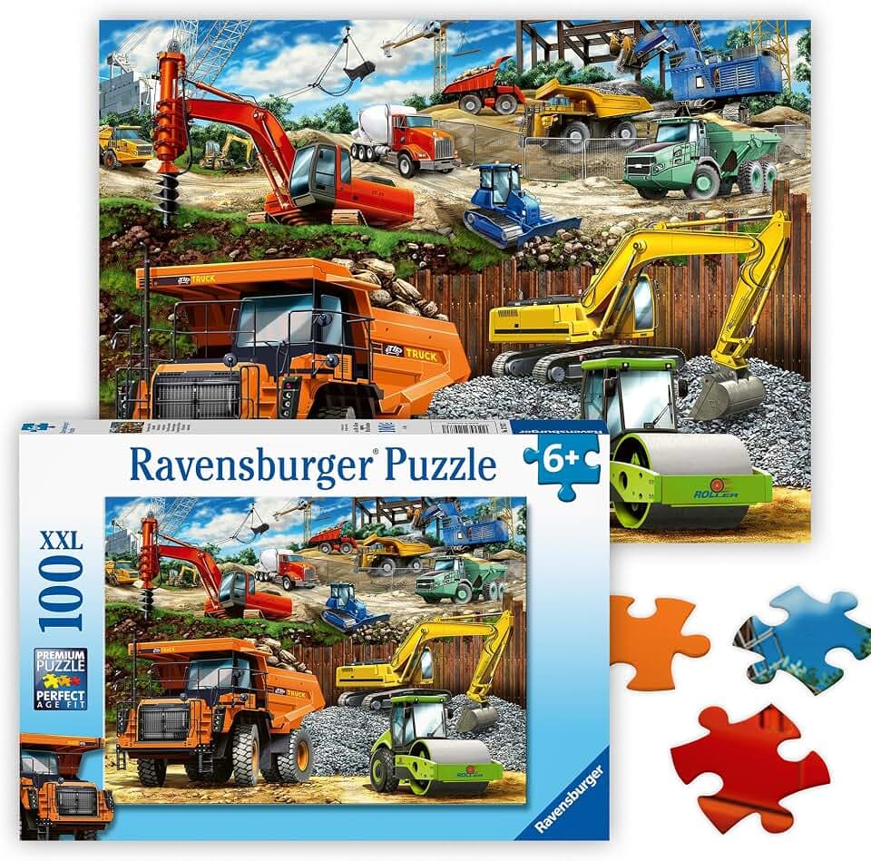 Ravensburger Puzzle Fahrzeuge auf der Baustelle - 100 XXL Teile Puzzle ab 7