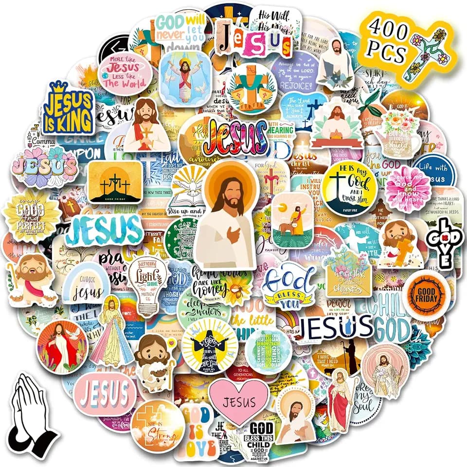 400PCS Christian Stickers, Jesus Bible Verse Stickers