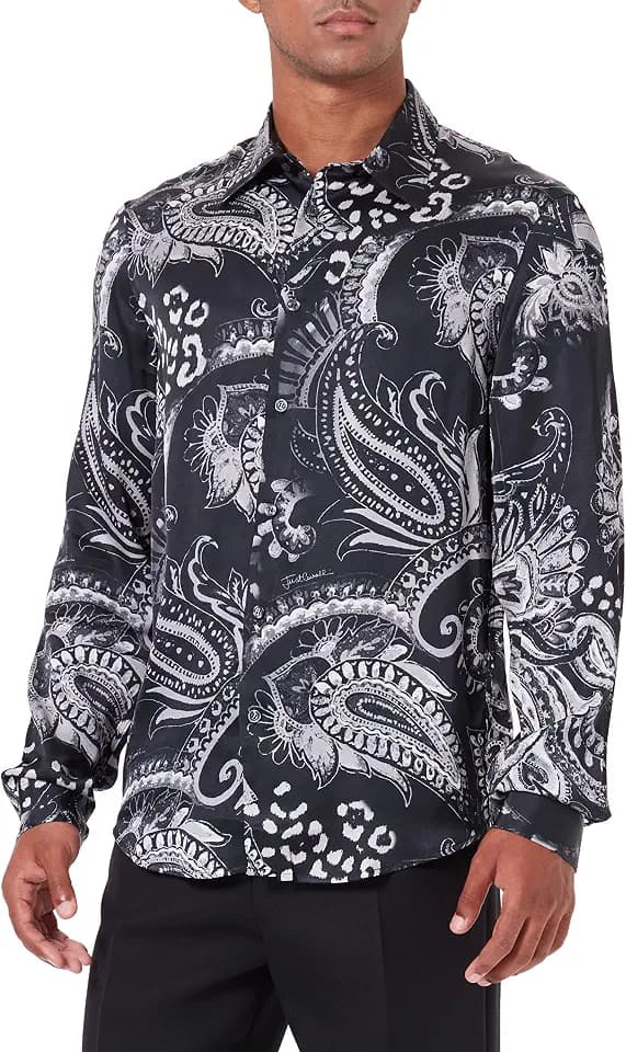 Just Cavalli Herren Hemd, 900s Schwarz, 40