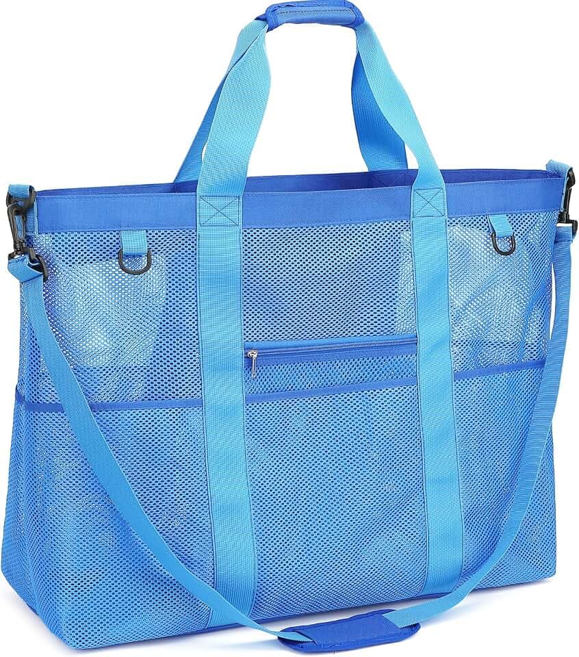 Fammart Large Mesh Beach Bag for Women, Oversized Beach tote Swim Pool Bag