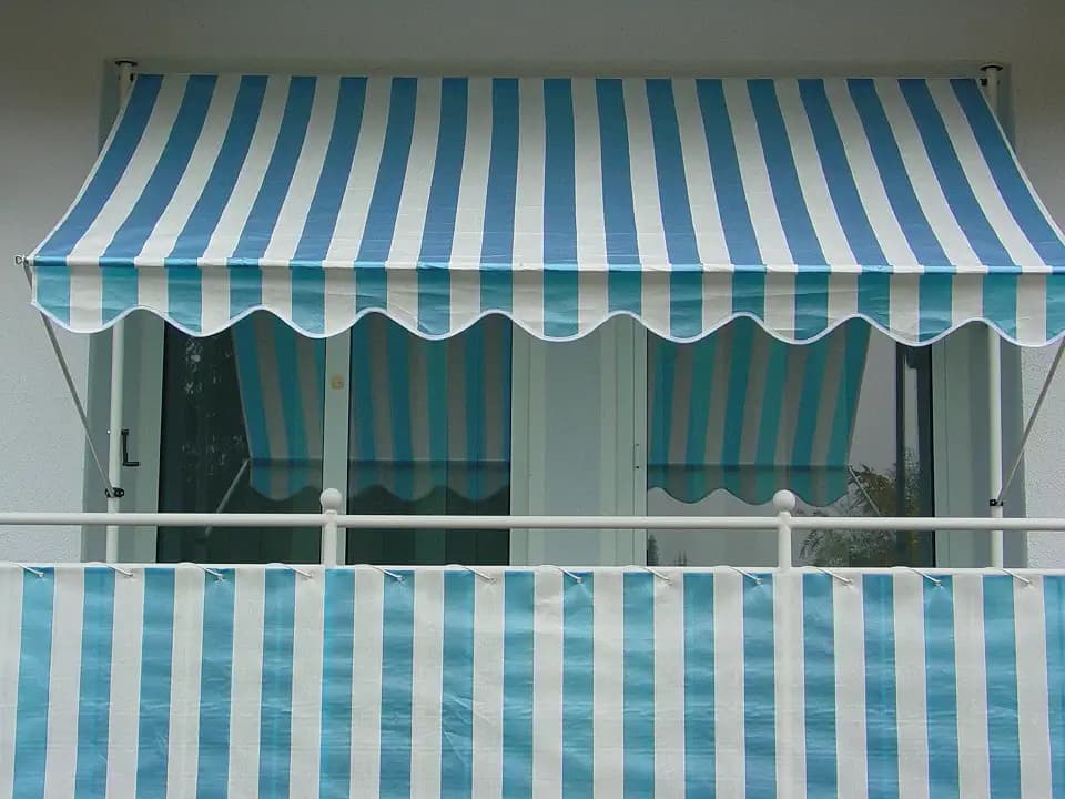 ANGERER Klemmmarkise Standard blau-weiß, 350 cm