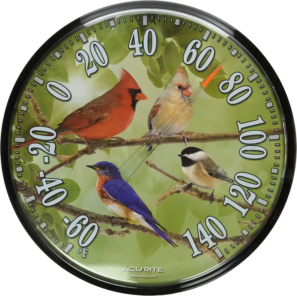 AcuRite (01781A2) 12.5" Decorative Wall Thermometer with Songbirds