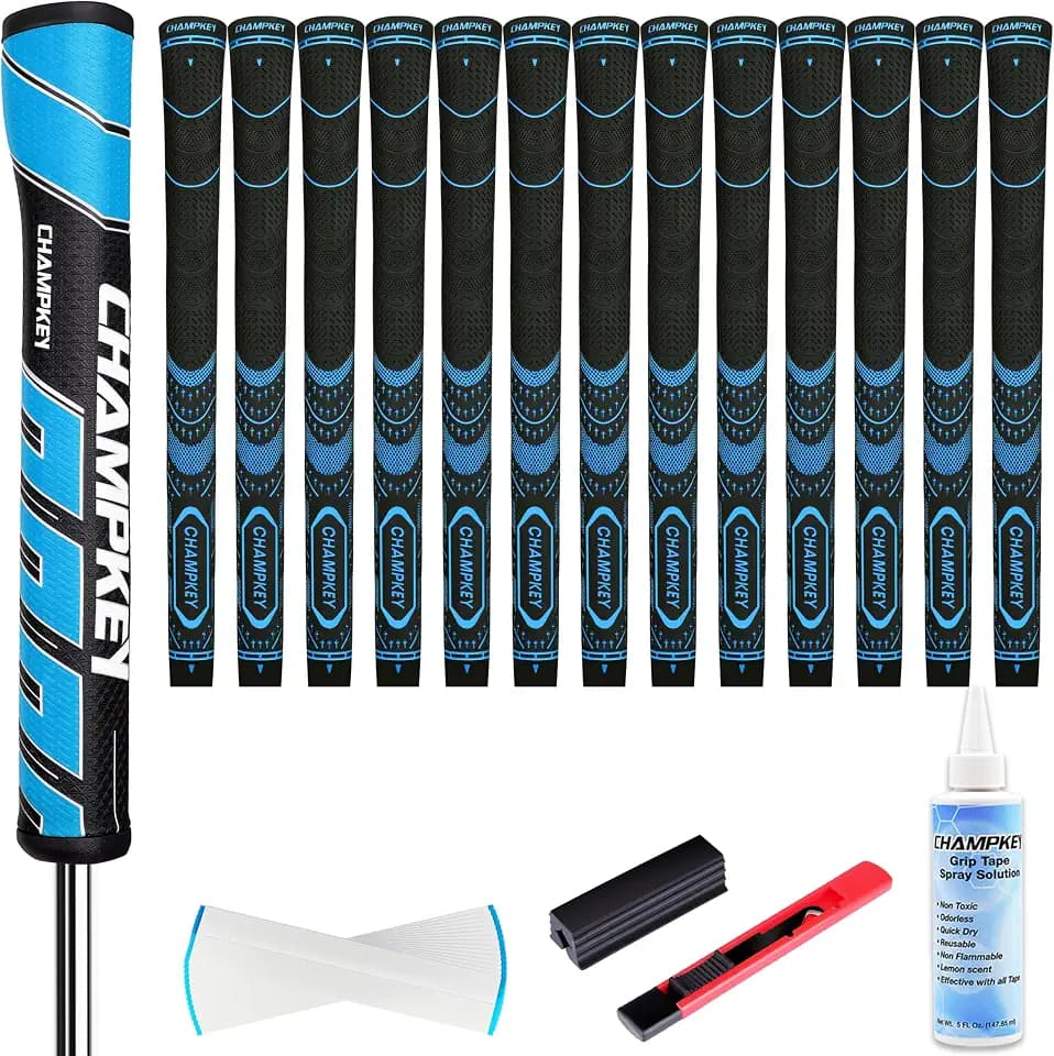 CHAMPKEY Soft Rubber Golf Grips 13 Pack with Putter Grip and Full Repair Kits - 3 In 1 Golf Club Grips Set - The Ideal Choice for Golfer