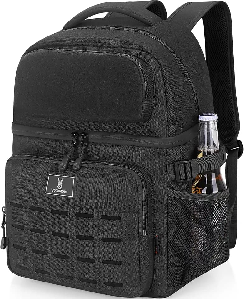 Insulated Double Deck Cooler Backpack, 36 Cans Large Leakproof Cooler Bag