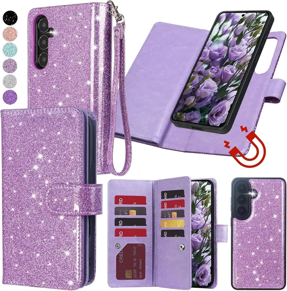 Varikke for Samsung Galaxy S26 Wallet Case Magnetic Detachable, Lightpurple
