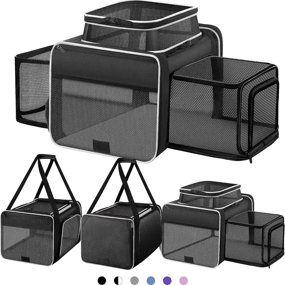 Top and 2 Sides Expandable Cat Carrier 18x11x11 TSA Airline Approved