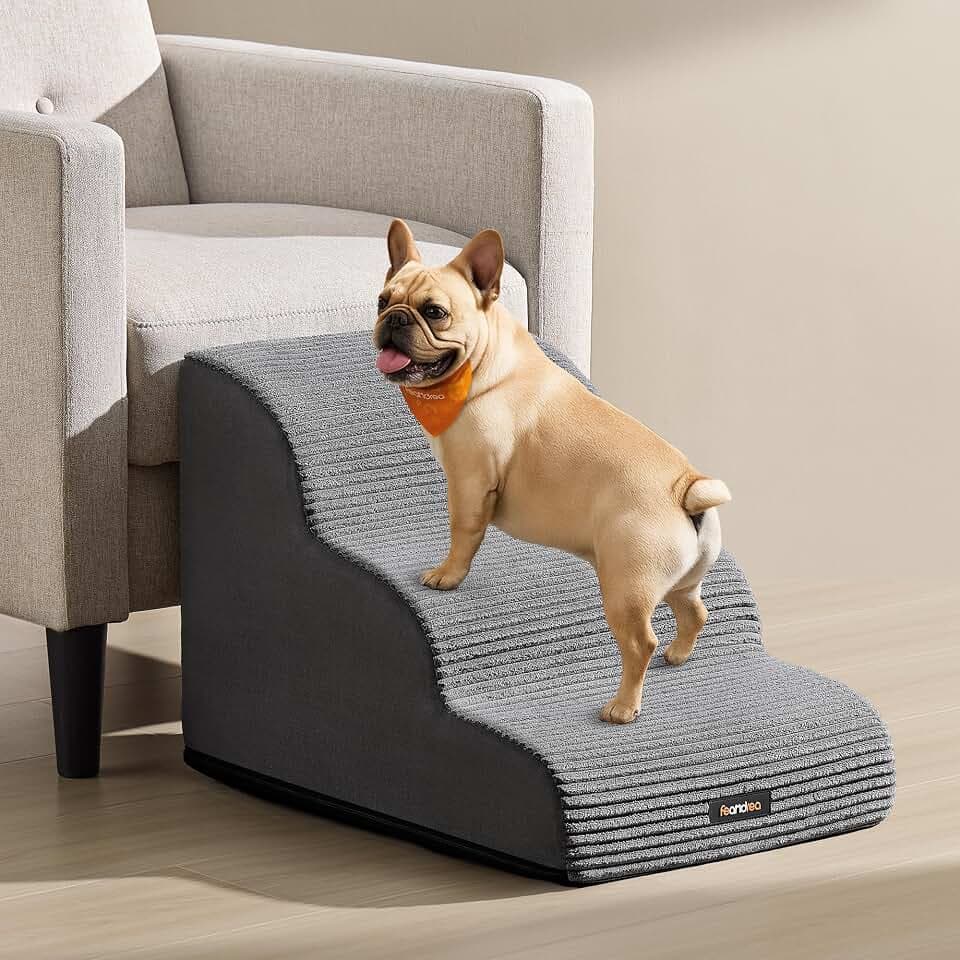 Feandrea Hundetreppe, 3 Stufen, für kleine Hunde, rutschfest