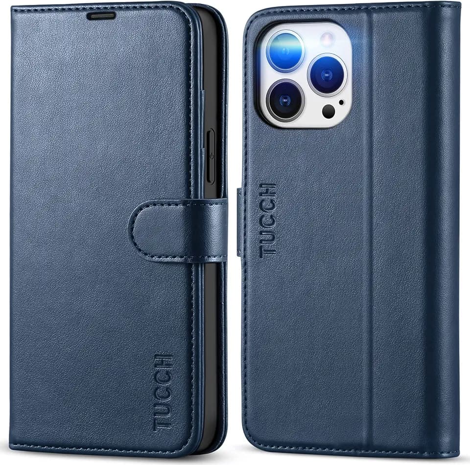 TUCCH Wallet Case for iPhone 13 Pro Max (6.7") 2021, Flip Stand, Dark Blue