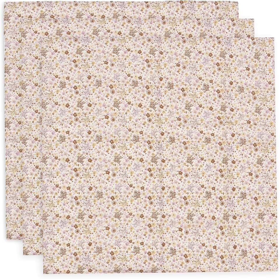 Jollein Musselin Tuch Baby – Flower Fairies – 3er Pack – 70x70cm – 100% Baumwolle – Spucktücher Baby – OEKO-TEX Zertifiziert