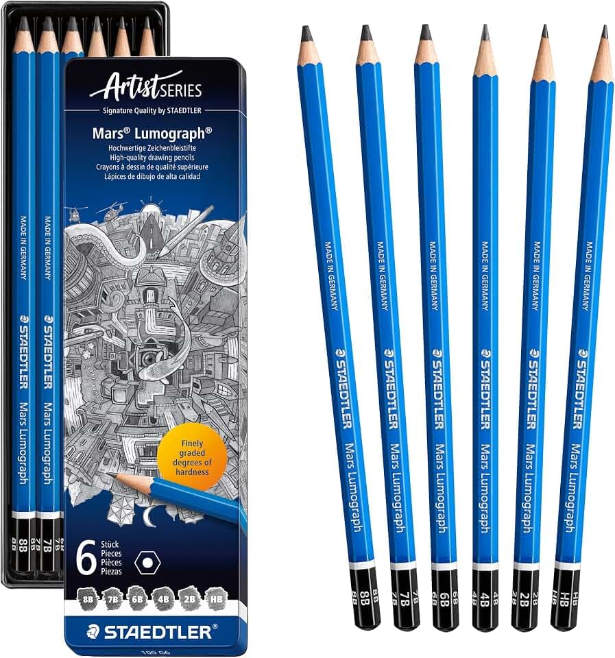 STAEDTLER Mars Lumograph 100 Zeichenstifte – 6er Metalletui