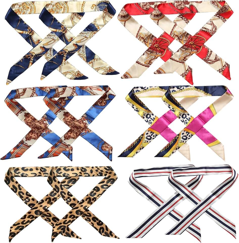 Mdecors Handtaschen-Schal-Geldbörsen-Schal Mode-Griff-Wickel-Band-Schal-Geldbörsen-Griff-Abdeckung wickelt Stirnband-Seiden-Schal für Taschen-Handtaschen ein