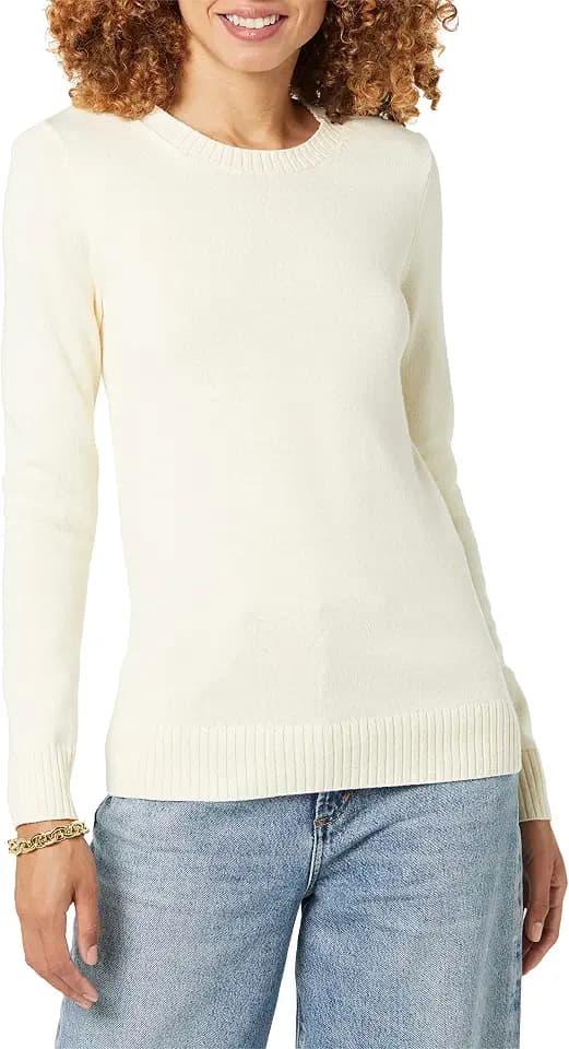 Amazon Essentials Women's Lightweight Soft Crewneck Sweater, 100% Cotton, Plus Size Available