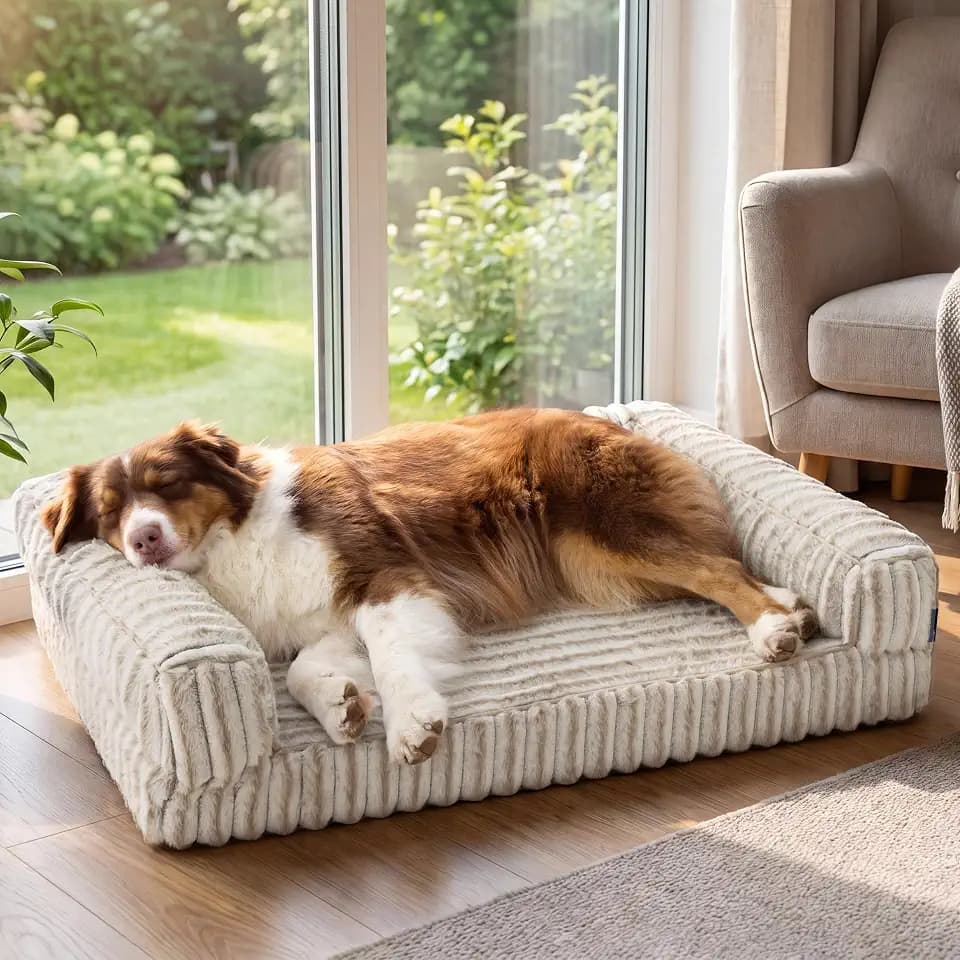 Bedsure ComfyFleece® Memory Foam Orthopedic Dog Beds Large Sized Dog 35"