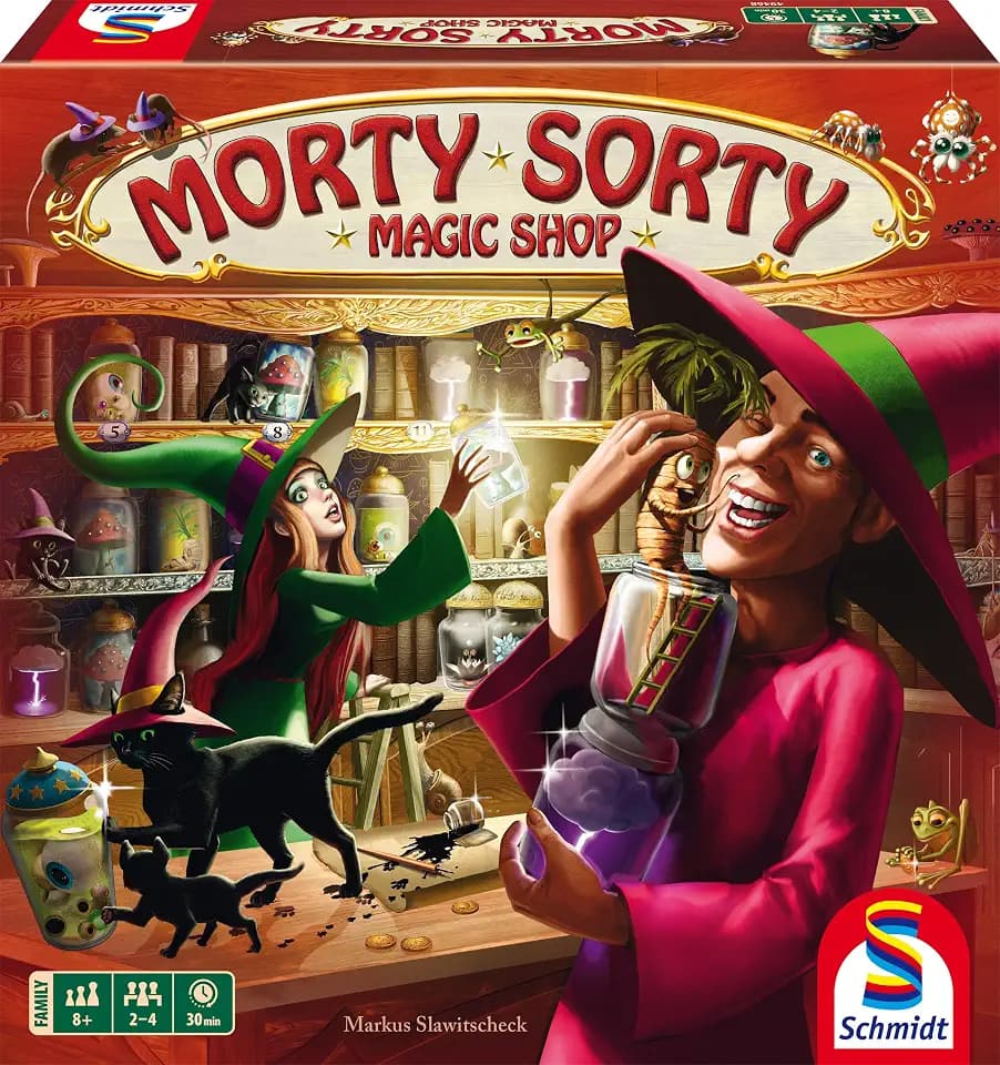 Schmidt Spiele 49468 Morty Sorty, Magic Shop, Famileinspiel, Strategiespiel, Blau, Grün, Gelb