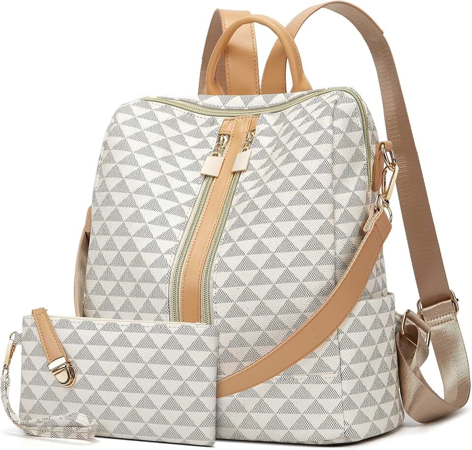 Makes Backpack Purse for Women PU Leather Travel Satchel Handbag Convertible Design Bag with Purse 2 Piece