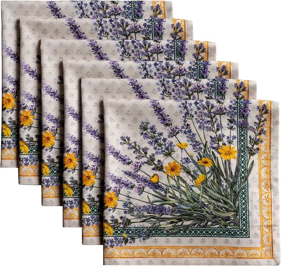 Maison d' Hermine Cloth Napkins Set of 6 Reusable 100% Cotton (20" x 20")