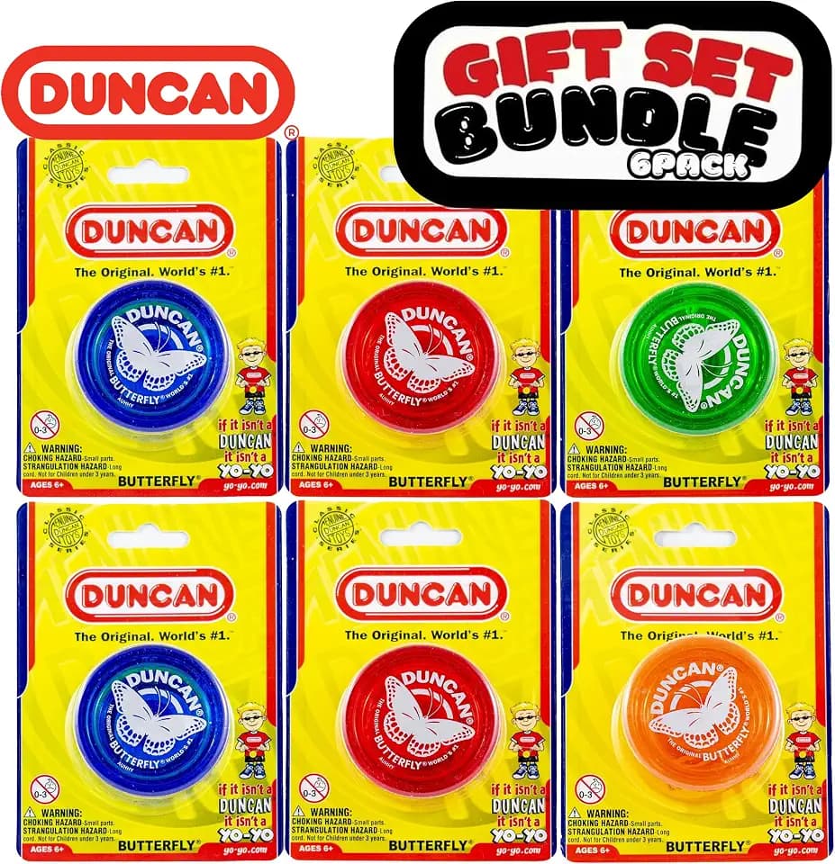 Duncan Toys Butterfly Yo-Yo, 6 Pack, Beginner String Yo-Yo, Assorted Colors