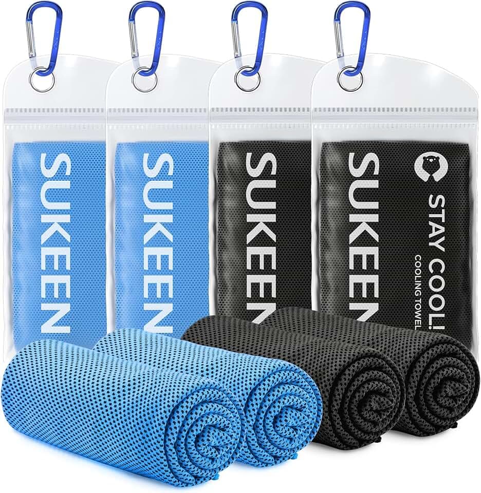 Sukeen Kühltuch Set, kühlendes Handtuch Kühltücher Hals, Handtuch kühlend, Cooling Towel, Kühltücher Sport, Kühlendes Tuch, Eishandtücher für Wandern, Laufen, Tennis, Reisen,