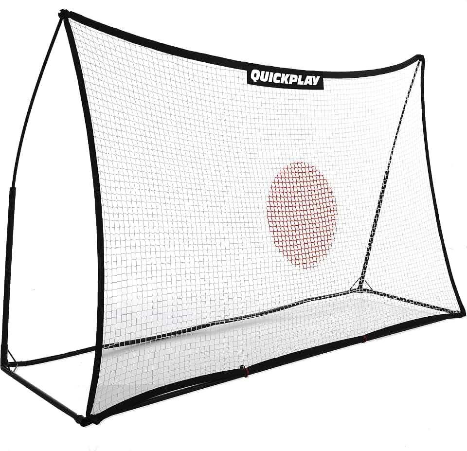 QUICKPLAY Spot Target Fußballnetz-Serie | Tragbarer Fußballtrainer für Ballfertigkeiten – mit kostenloser eCOACH-Trainings-App | Fußball-Rebound-Netz in 3 Größen erhältlich