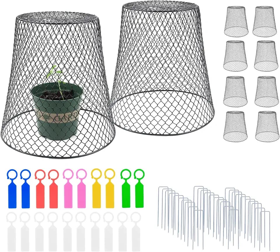 10 Pack 9.2 x 9.2 Inch Chicken Wire Cloche Plant Protectors from Animals