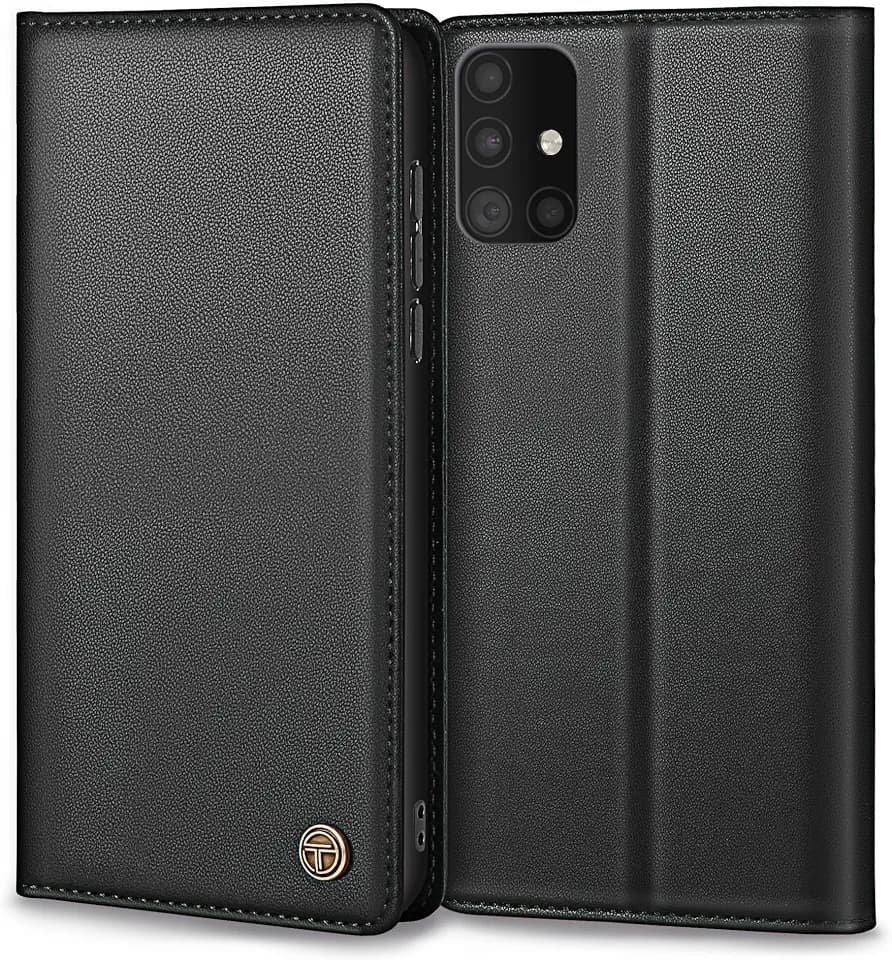 Thorhülle Handyhülle für Samsung Galaxy A51 4G Hülle, Premium Lederhülle Schutzhülle für Samsung A51 Hülle Wallet Kartenfach Standfunktion Klappbar Flip Case für Galaxy A51 Hülle, Schwarz