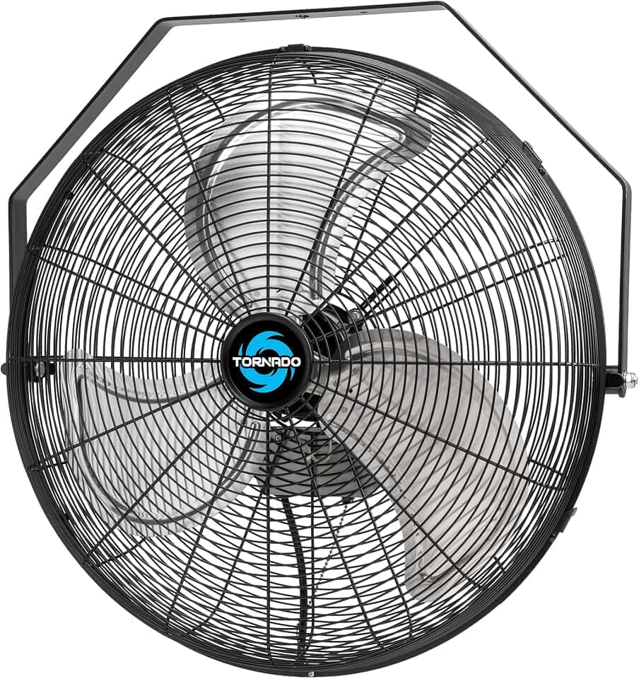 Tornado - 20 Inch High Velocity Industrial Wall Fan - 4750 CFM - 3 Speed - 6 FT Cord - Industrial, Commercial, Residential Use - UL Safety Listed